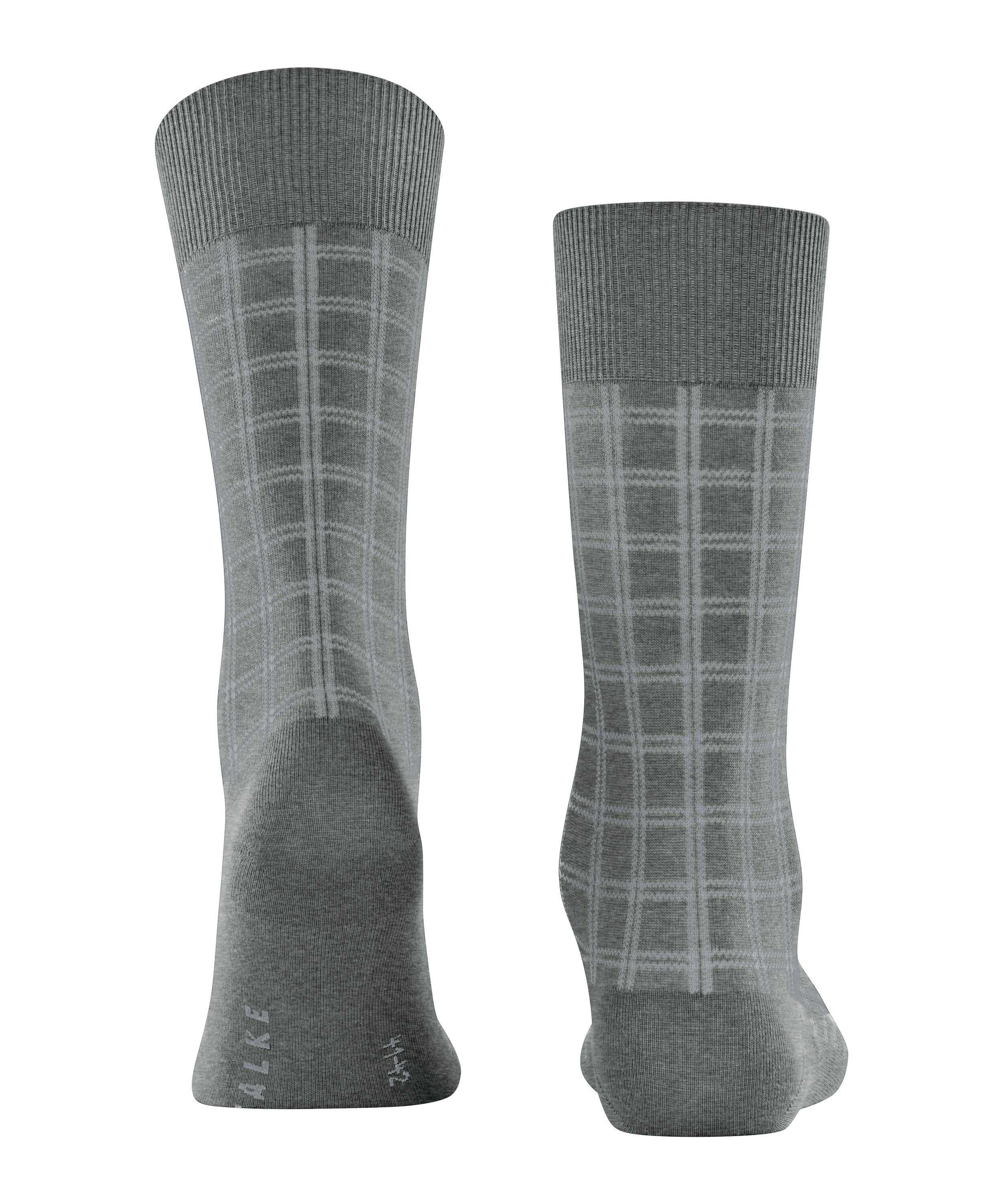 Karierte Socken aus Baumwolle - 3390 light greymel. - Grau