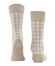 Karierte Socken aus Baumwolle - 4044 pebble mel. - Beige