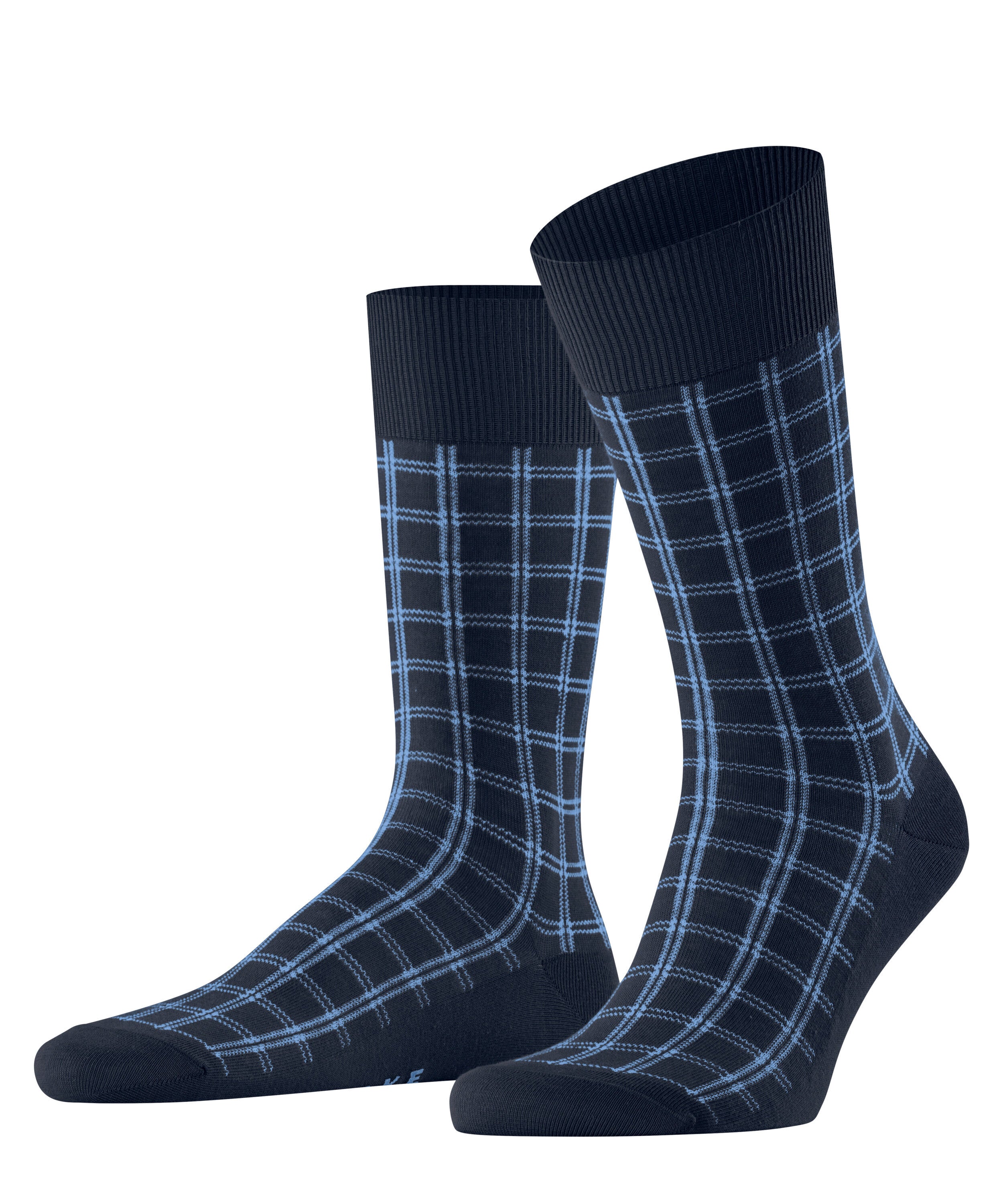 Karierte Socken aus Baumwolle - 6116 space blue - Blau