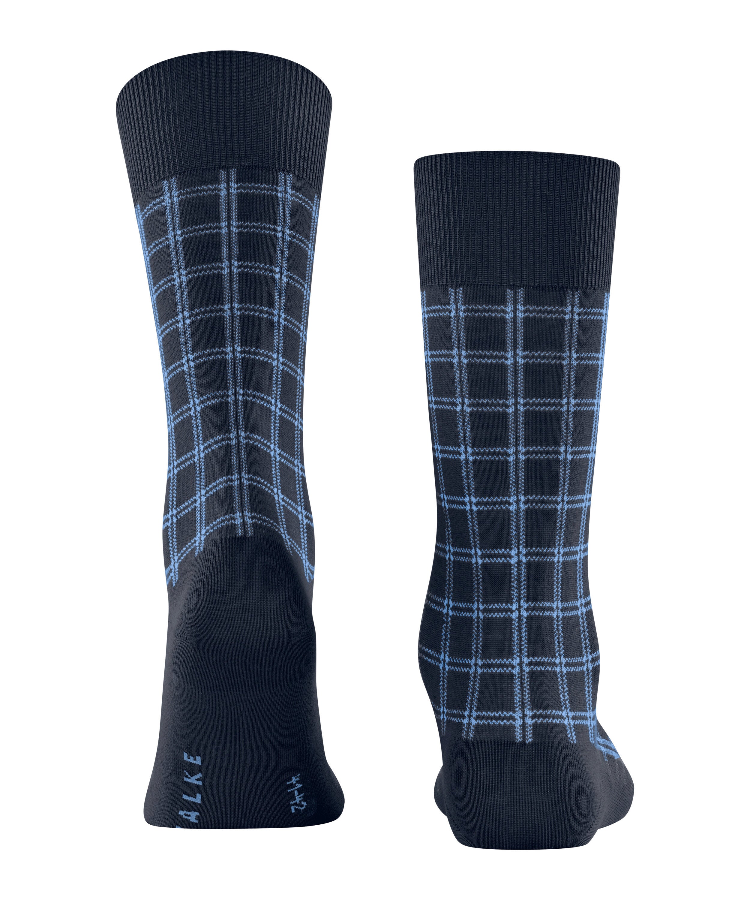 Karierte Socken aus Baumwolle - 6116 space blue - Blau