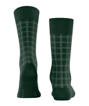 Karierte Socken aus Baumwolle - 7441 hunter green - Grün