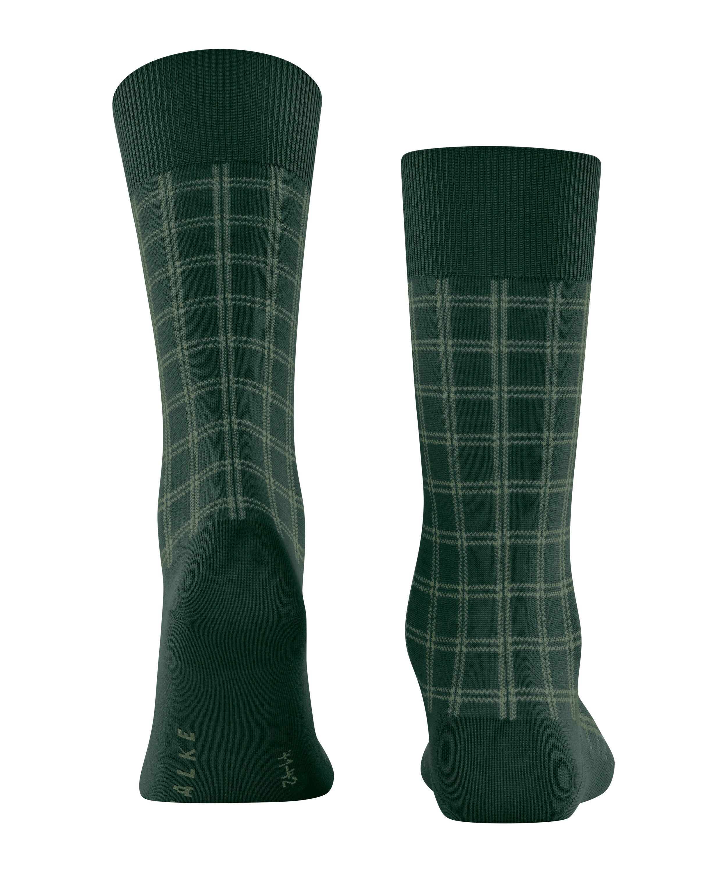 Karierte Socken aus Baumwolle - 7441 hunter green - Grün