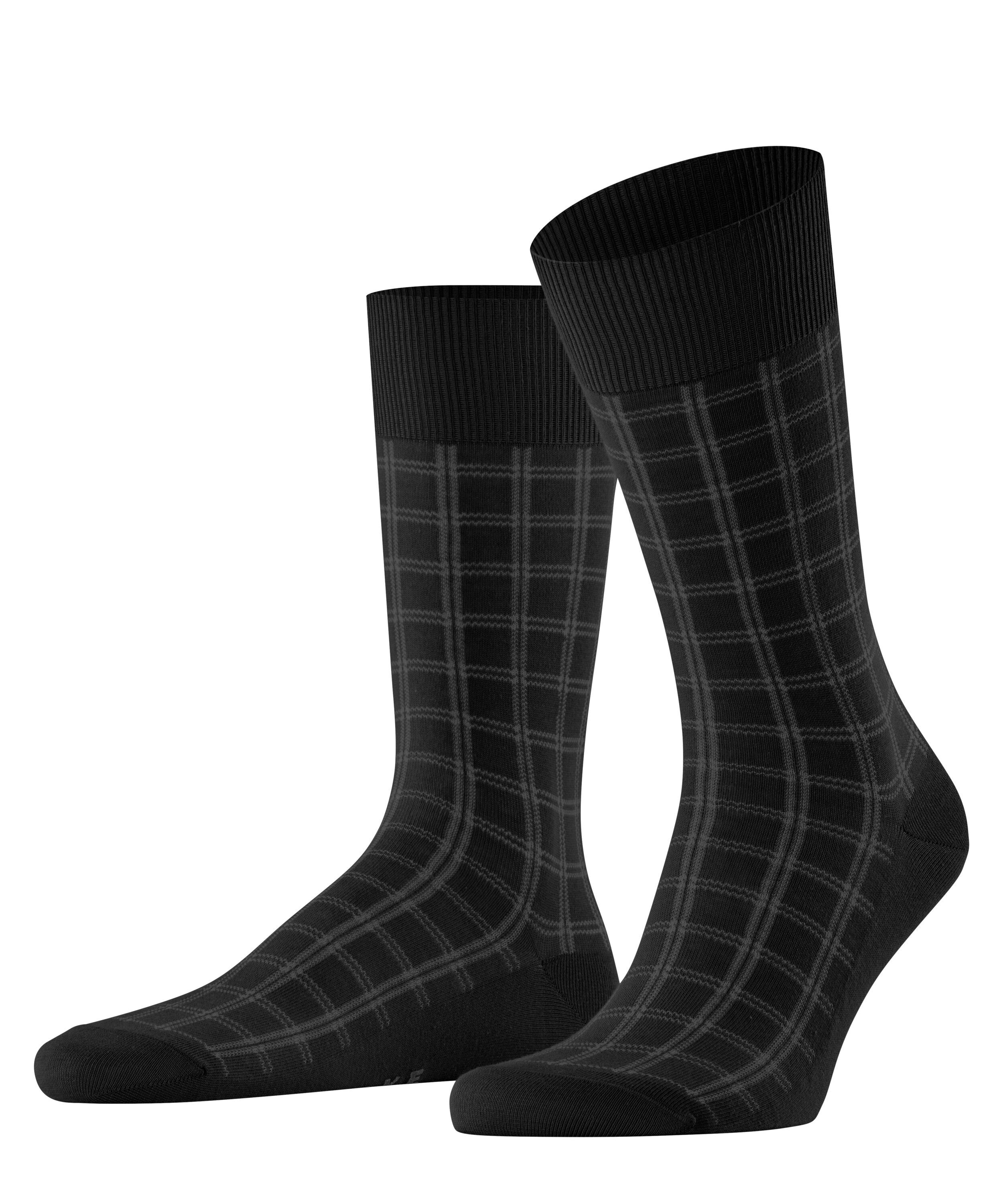 Karierte Socken aus Baumwolle - 3000 black - Schwarz