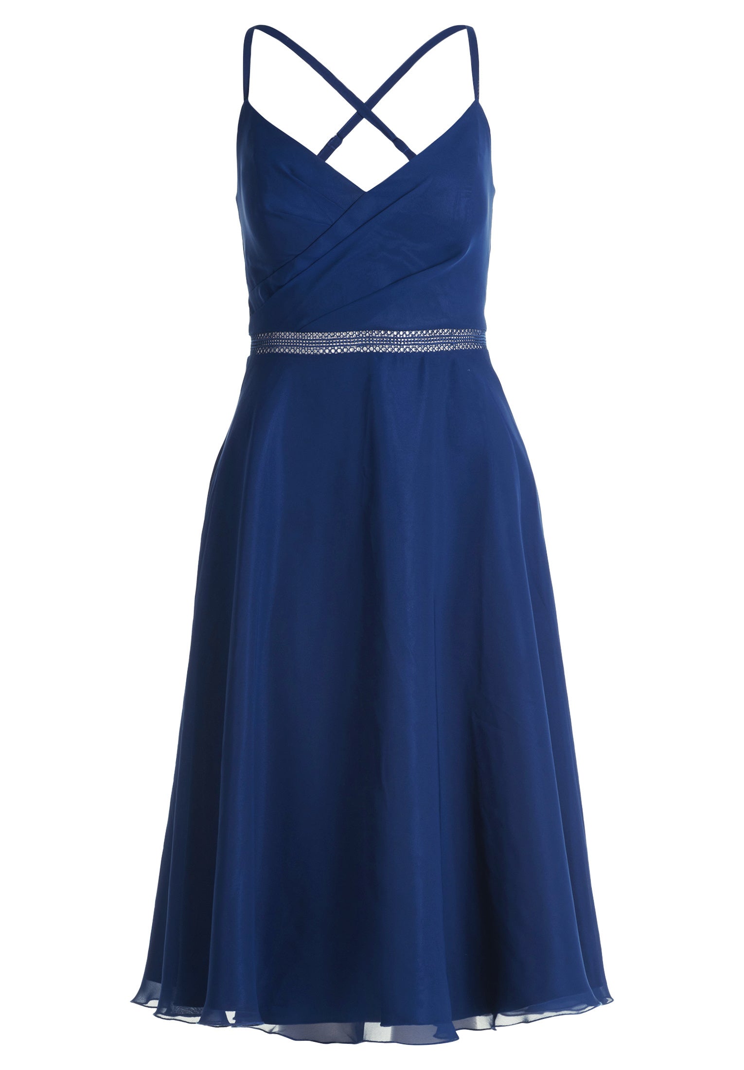 Cocktailkleid mit Chiffonrock - 8423-Festival Blue - Blau