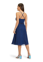 Cocktailkleid mit Chiffonrock - 8423-Festival Blue - Blau