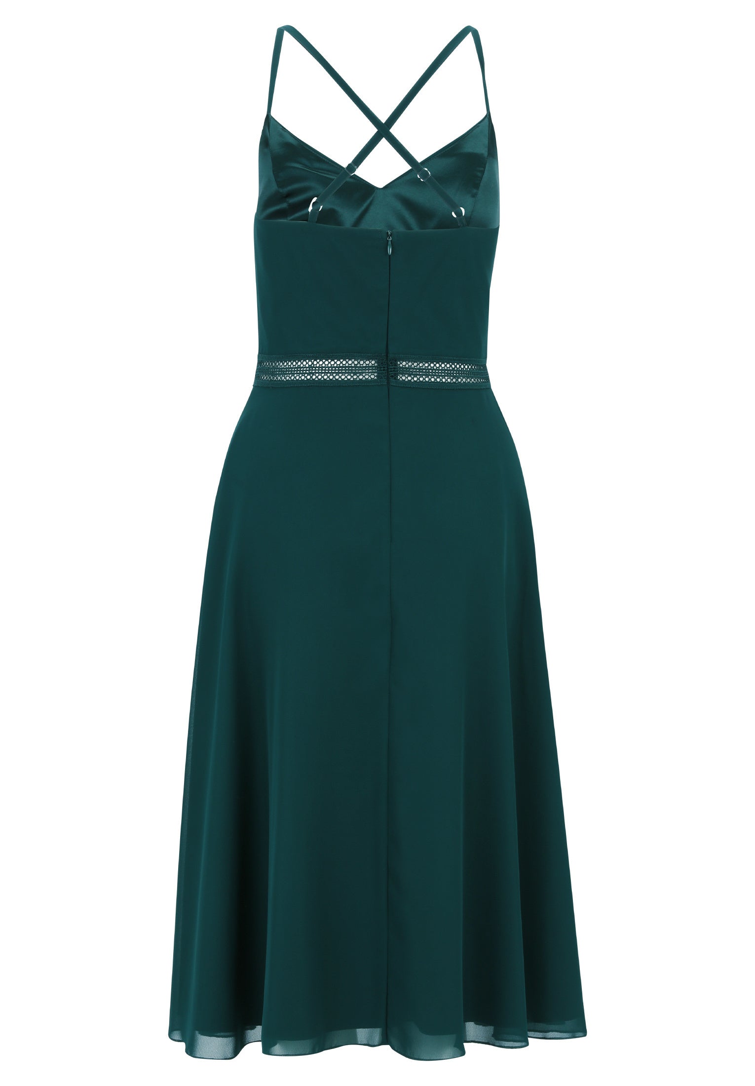 Cocktailkleid mit Chiffonrock - 5584-Mystic Emerald - Grün