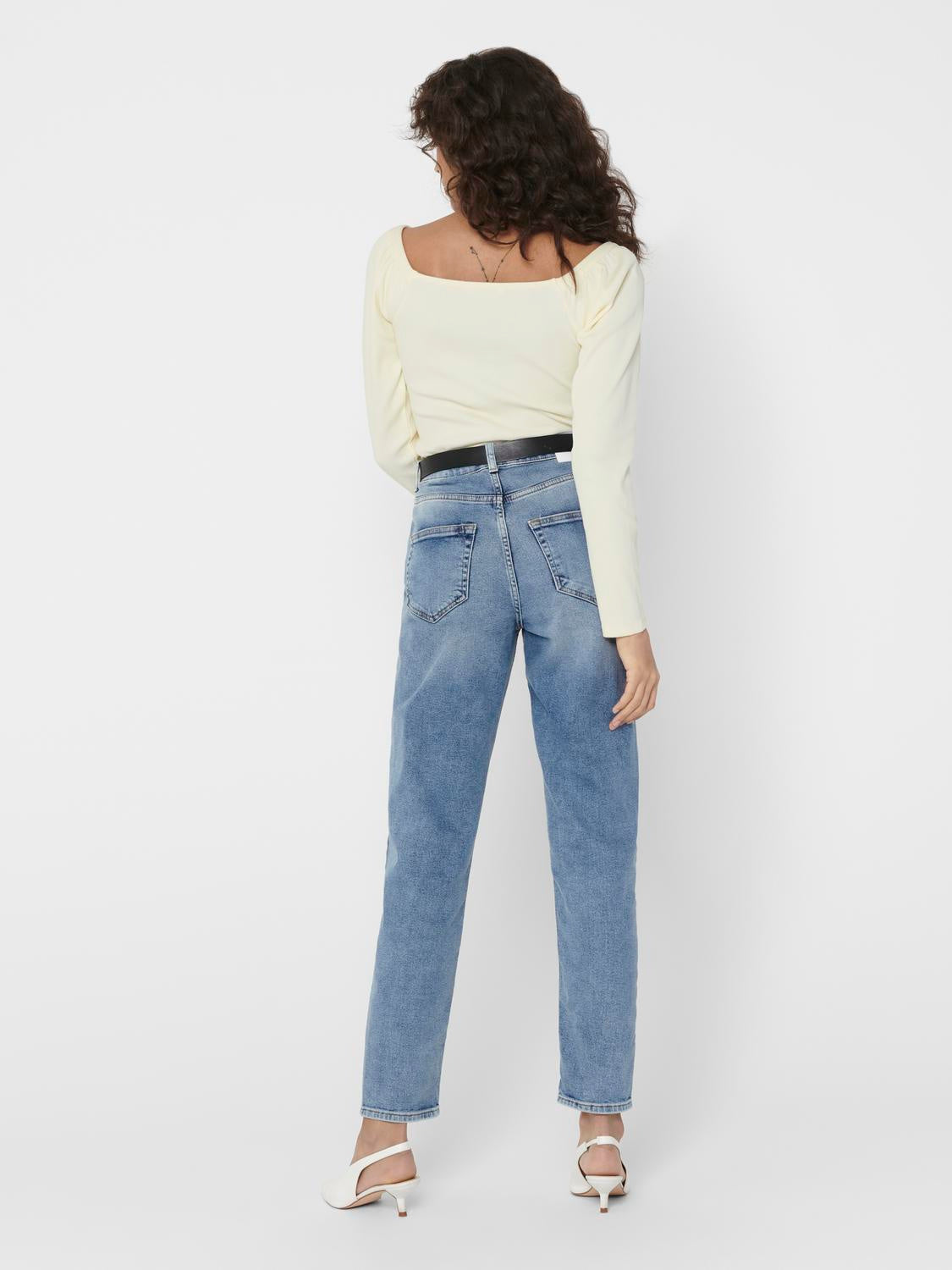 Mom Jeans - Light Blue Denim - Blau