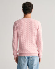 Strickpullover mit Zopfmuster - 614-BLUSHING PINK - Rosa