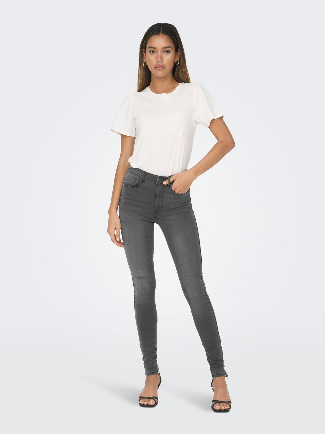 Jeans Skinny Fit - Dark Grey Denim - Grau