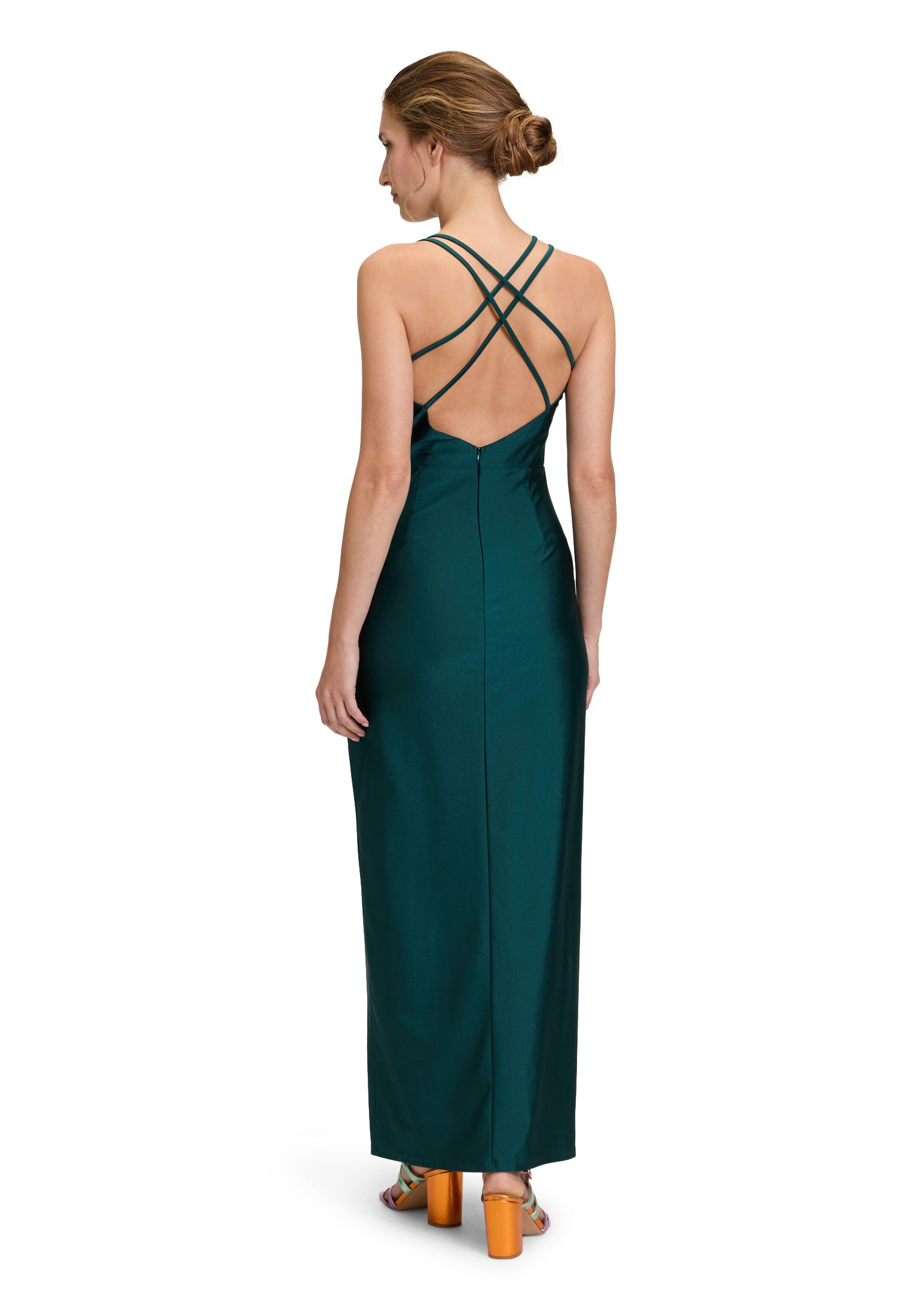 Slipkleid mit Beinschlitz - 5584-Mystic Emerald - Blau | Grün