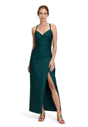 Slipkleid mit Beinschlitz - 5584-Mystic Emerald - Blau | Grün