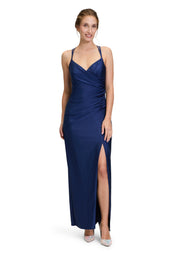 Slipkleid mit Beinschlitz - 8423-Festival Blue - Blau