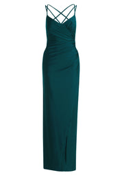 Slipkleid mit Beinschlitz - 5584-Mystic Emerald - Blau | Grün