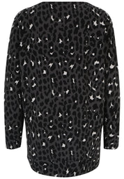 Langarmshirt im Leoprint - 93-Mittelgrau - Grau