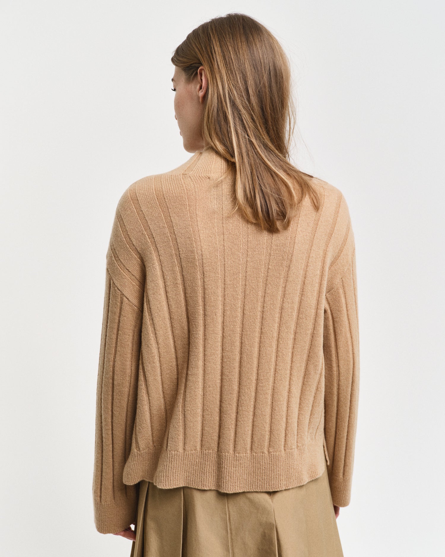 Strickpullover aus Wollmix - 269-CARAMEL BEIGE - Beige