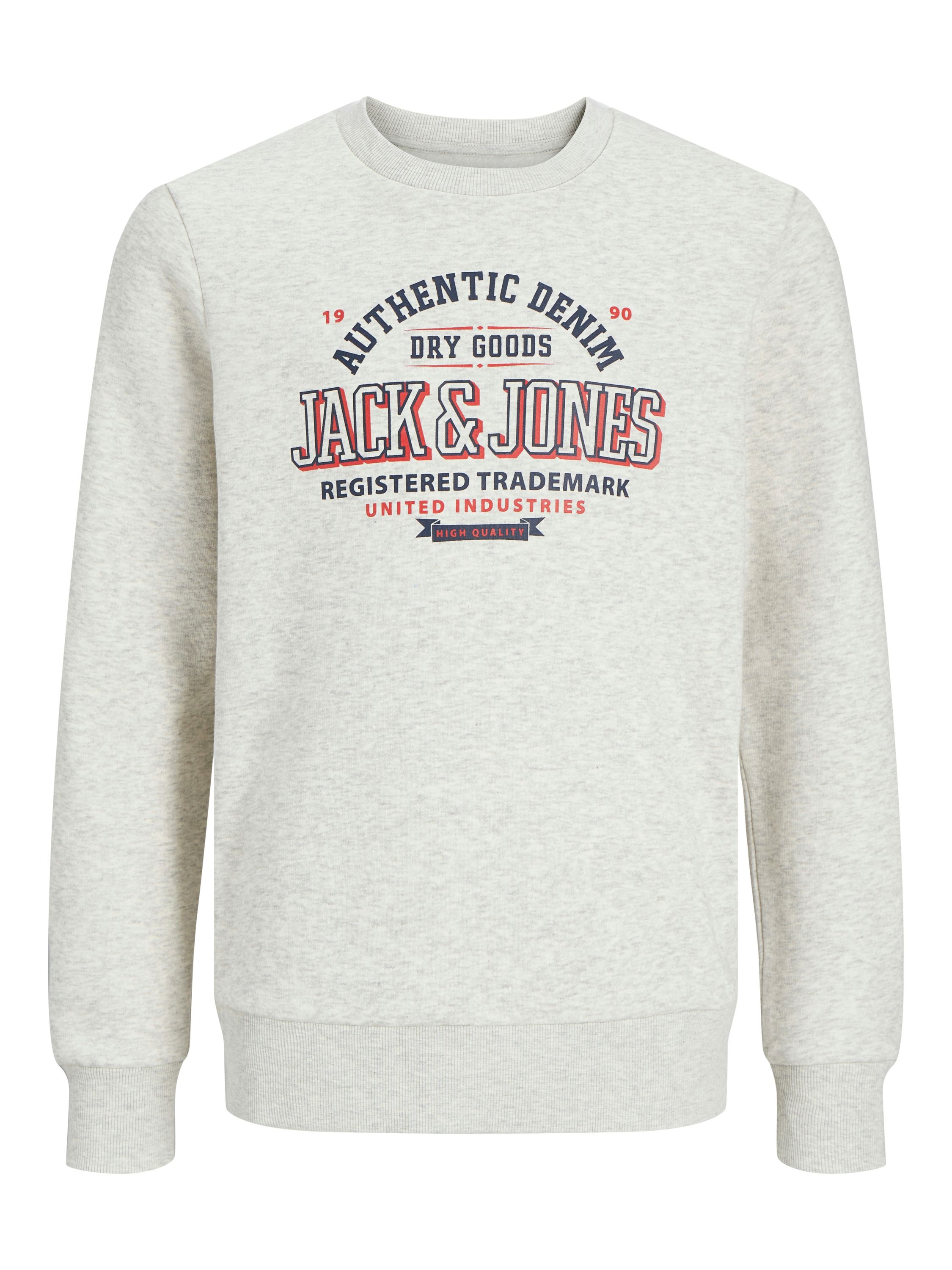 Sweatshirt mit Logo - White Melange/NAVY BLAZER + TR - Weiß