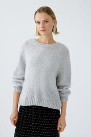 Grober Strickpullover - 9103-light grey - Grau