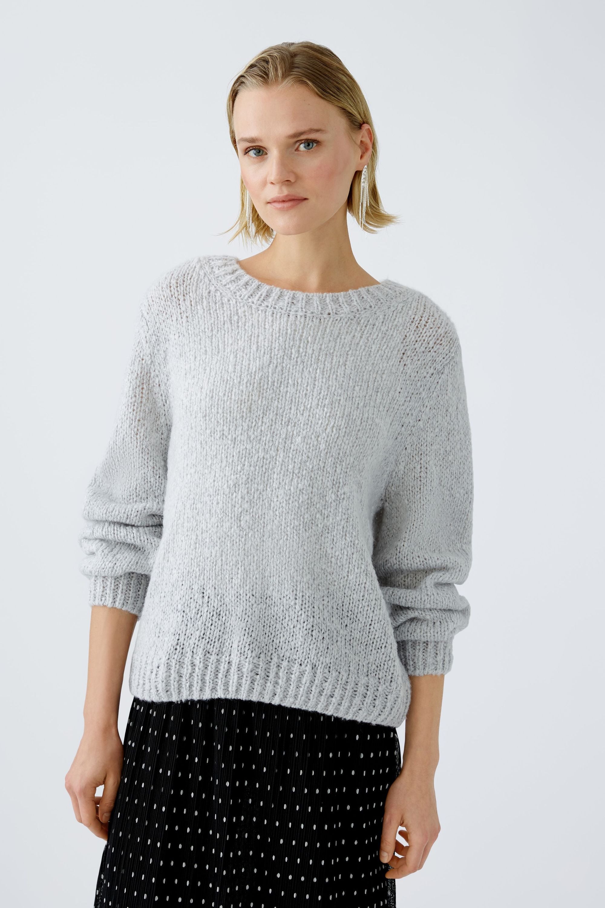 Grober Strickpullover - 9103-light grey - Grau