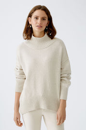 Strickpullover mit Rollkragen - 7065-light beige mel - Beige