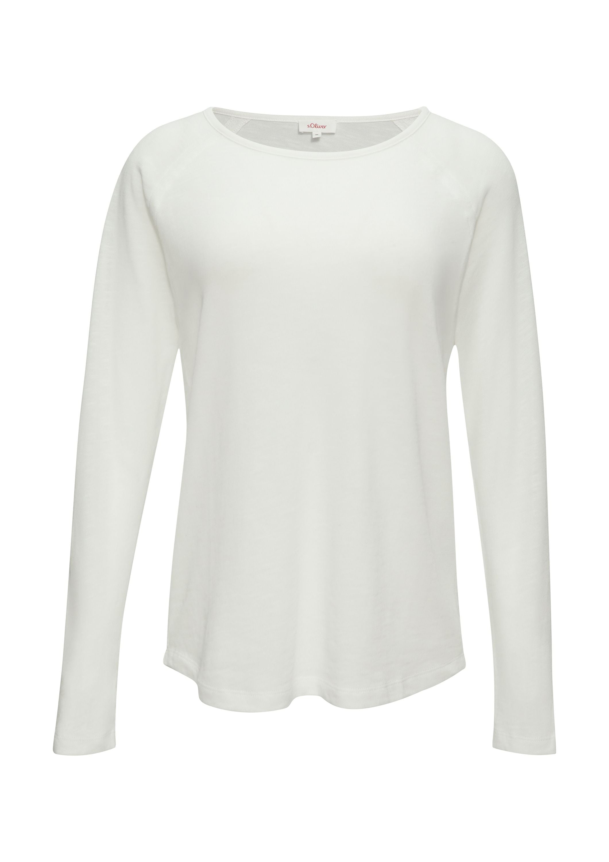 Langarmshirt aus Baumwollmix - 0210-WHITE - Weiß