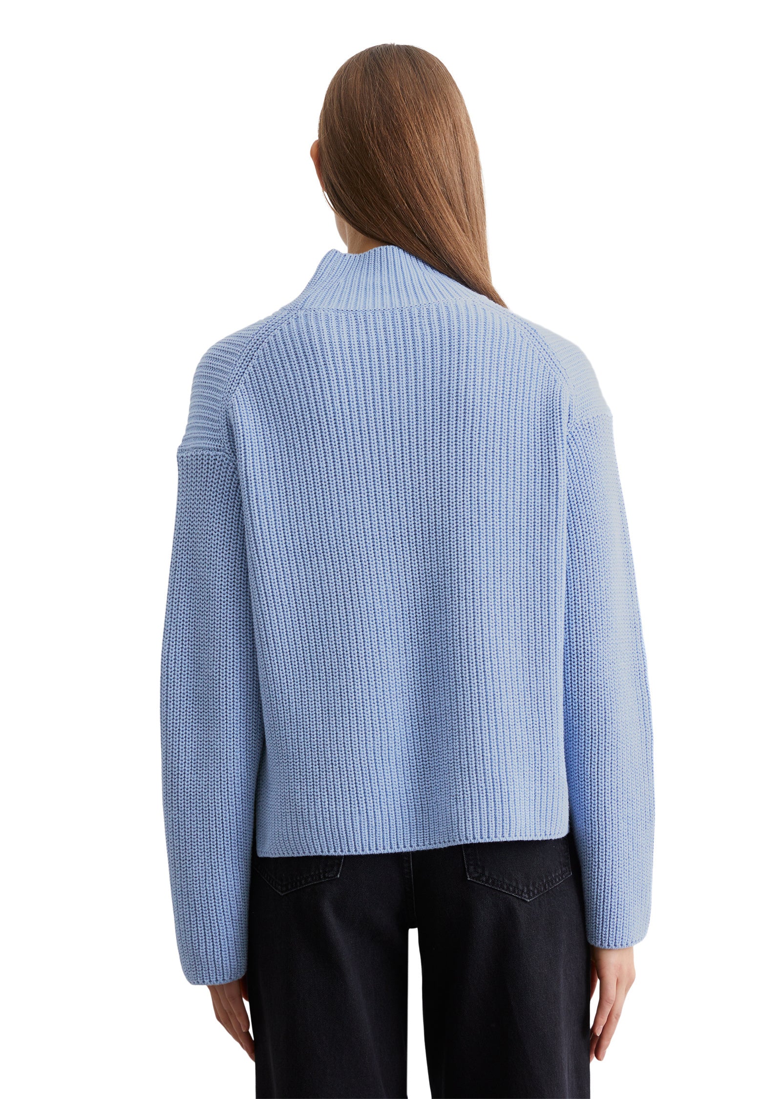 Strickpullover mit Turtleneck - 831-fresh sky - Blau