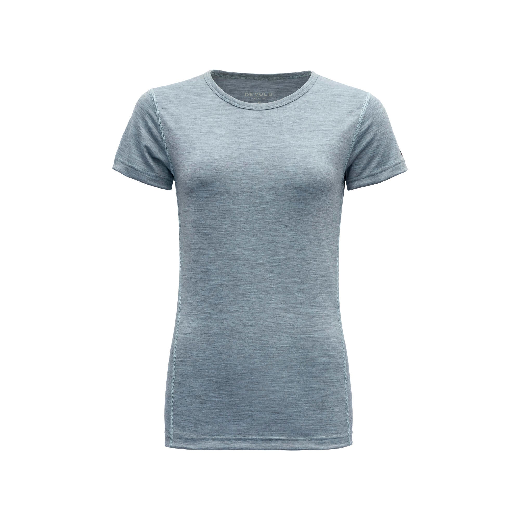 T-Shirt aus Merinowolle - 317A-CAMEO MELANGE - Blau