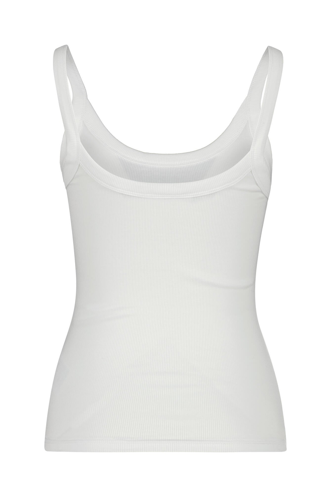 Geripptes Tanktop aus Bio-Baumwolle - 1000-White - Weiß