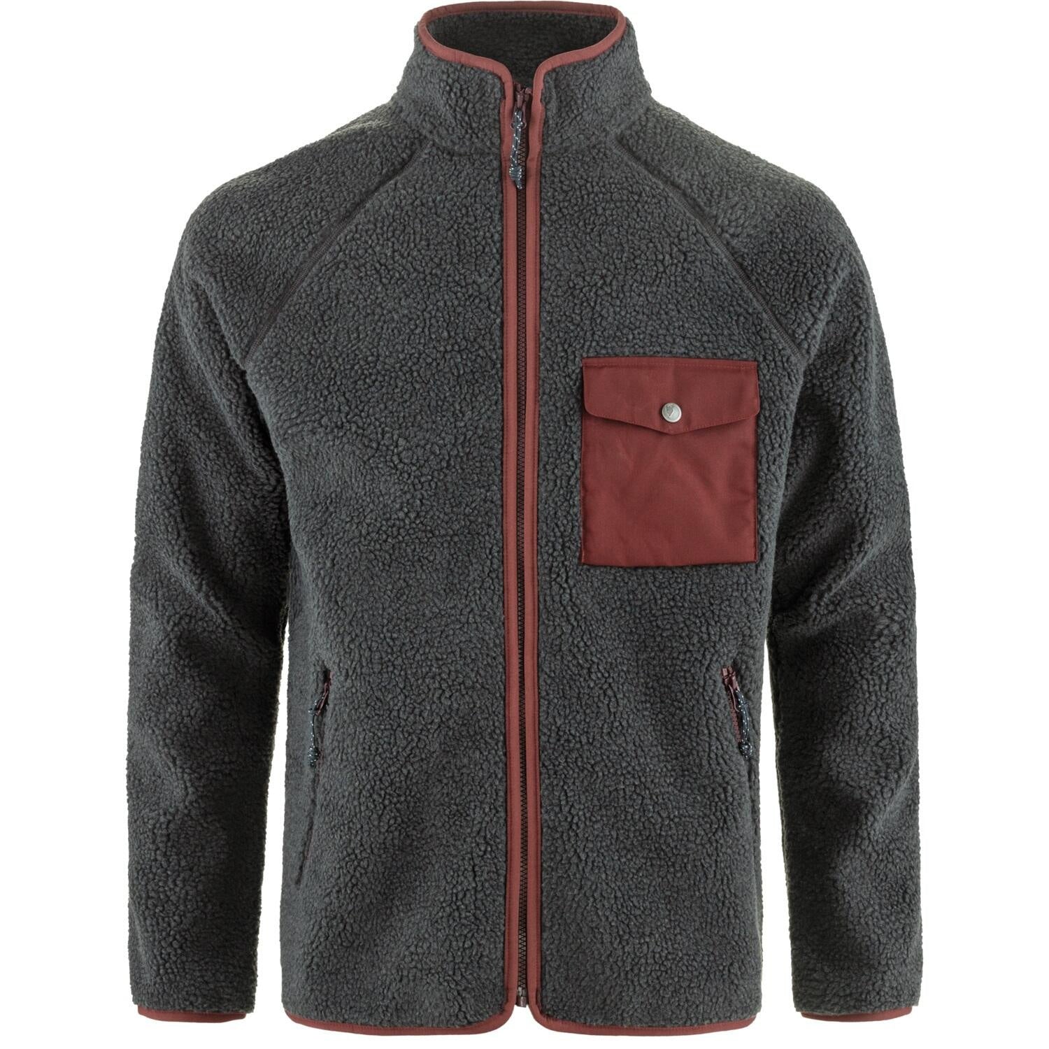 Fleecejacke Vardag - 030-352-Dark Grey-Maroon - Grau