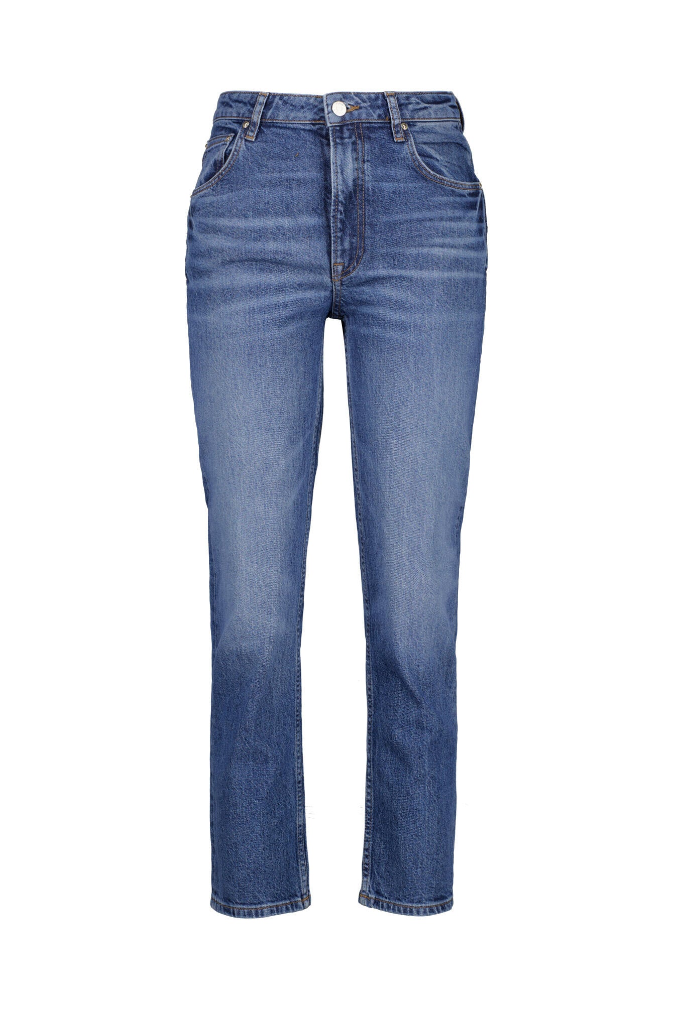 Verkürzte Jeans Straight Leg - 972-MID BLUE BROKEN IN - Blau