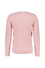 Strickpullover mit Zopfmuster - 614-BLUSHING PINK - Rosa