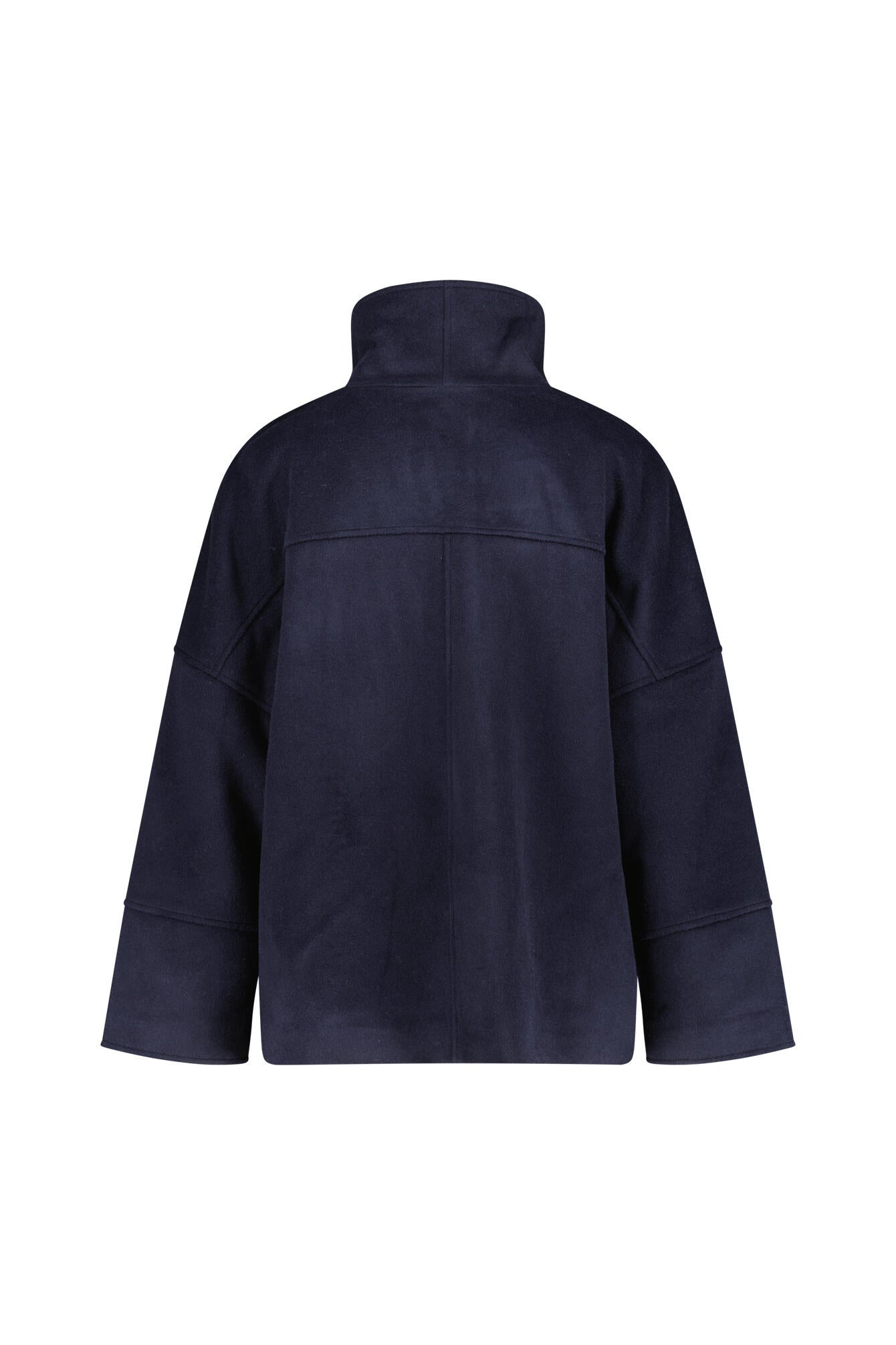 Kurze Wolljacke mit Stehkragen - 433-EVENING BLUE - Blau