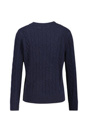 Strickpullover in Zopfstrick-Optik - 433-EVENING BLUE - Blau