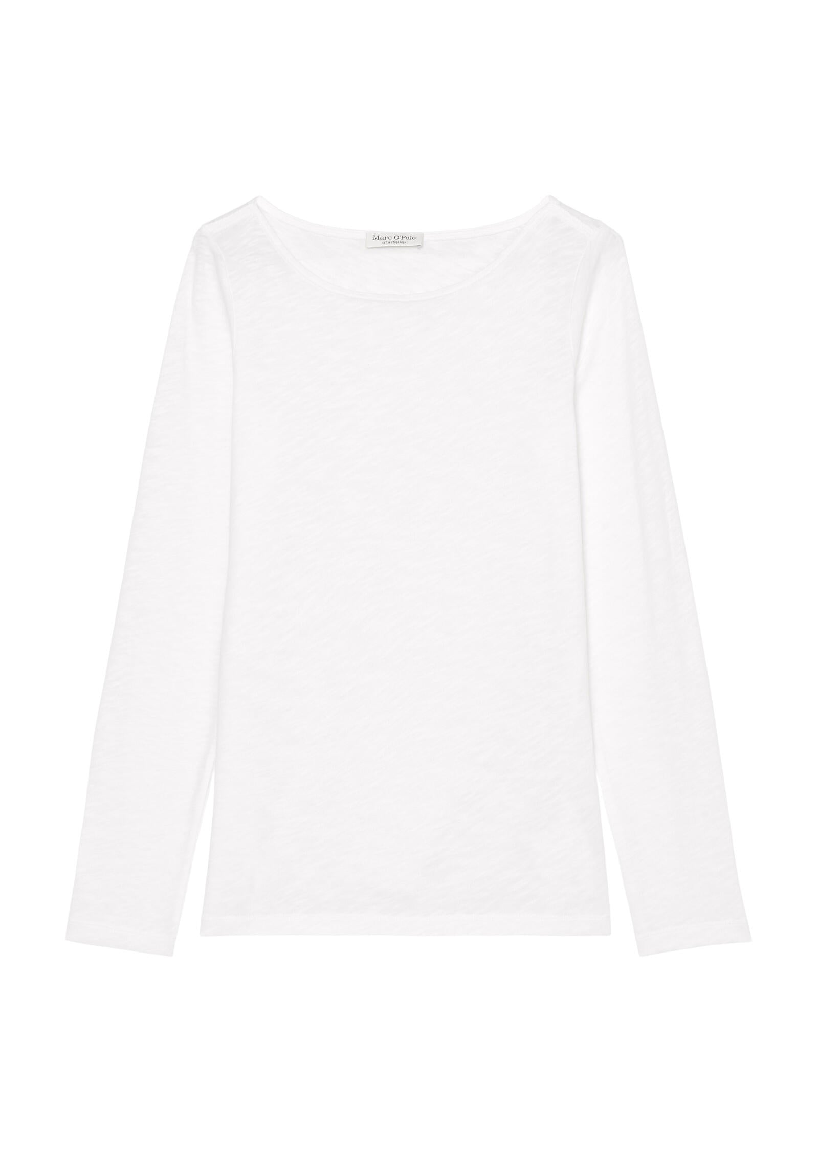 Langarmshirt aus Baumwolle - 100-white - Weiß