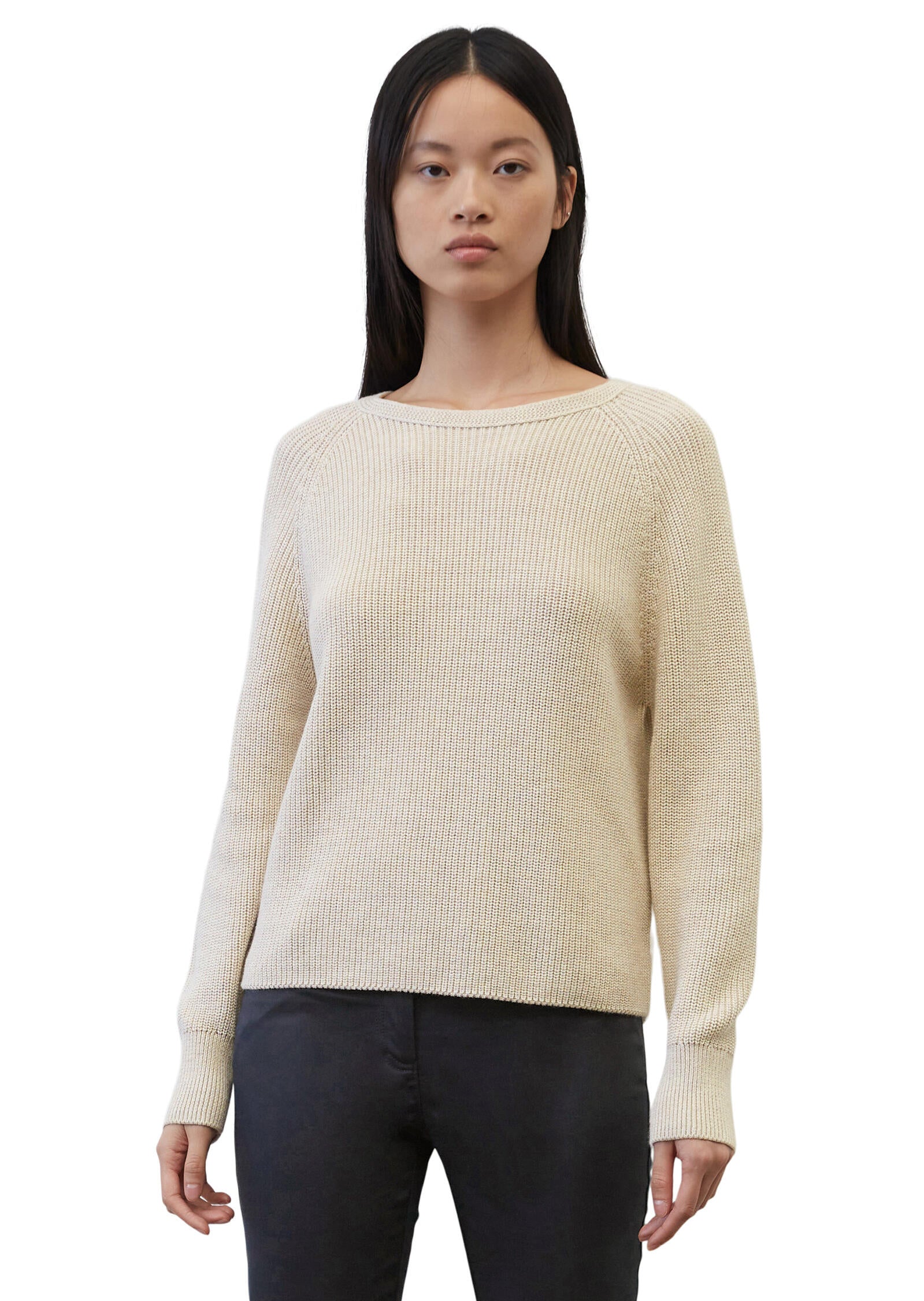 Strickpullover aus Baumwolle - 145-sandy melange - Beige