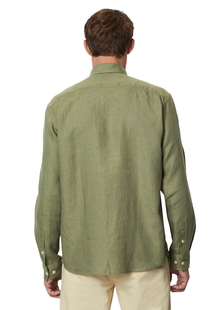 Leinenhemd Regular Fit - 465-olive - Grün