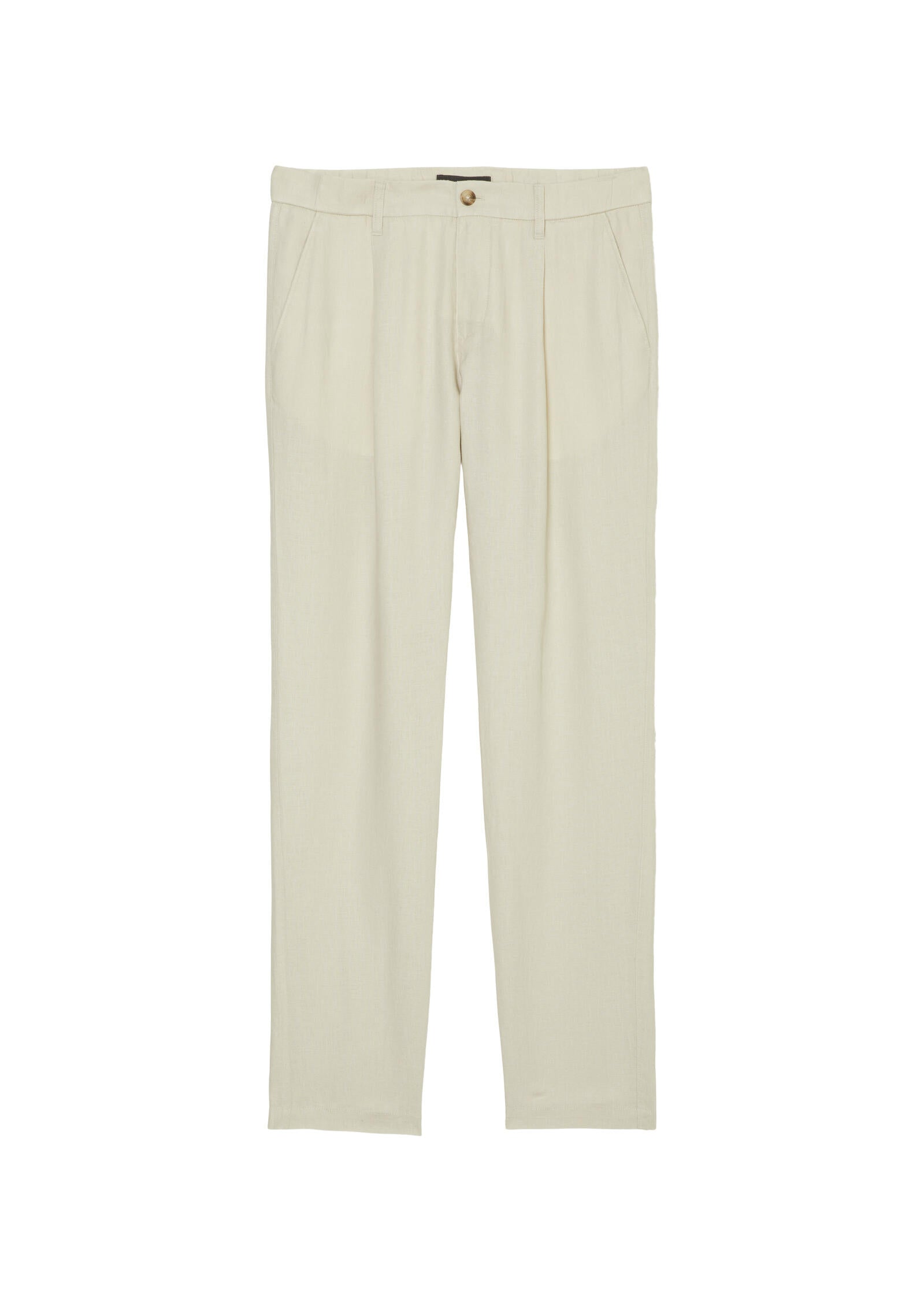 Leinenhose Tapered Fit - 707-gray silk - Creme