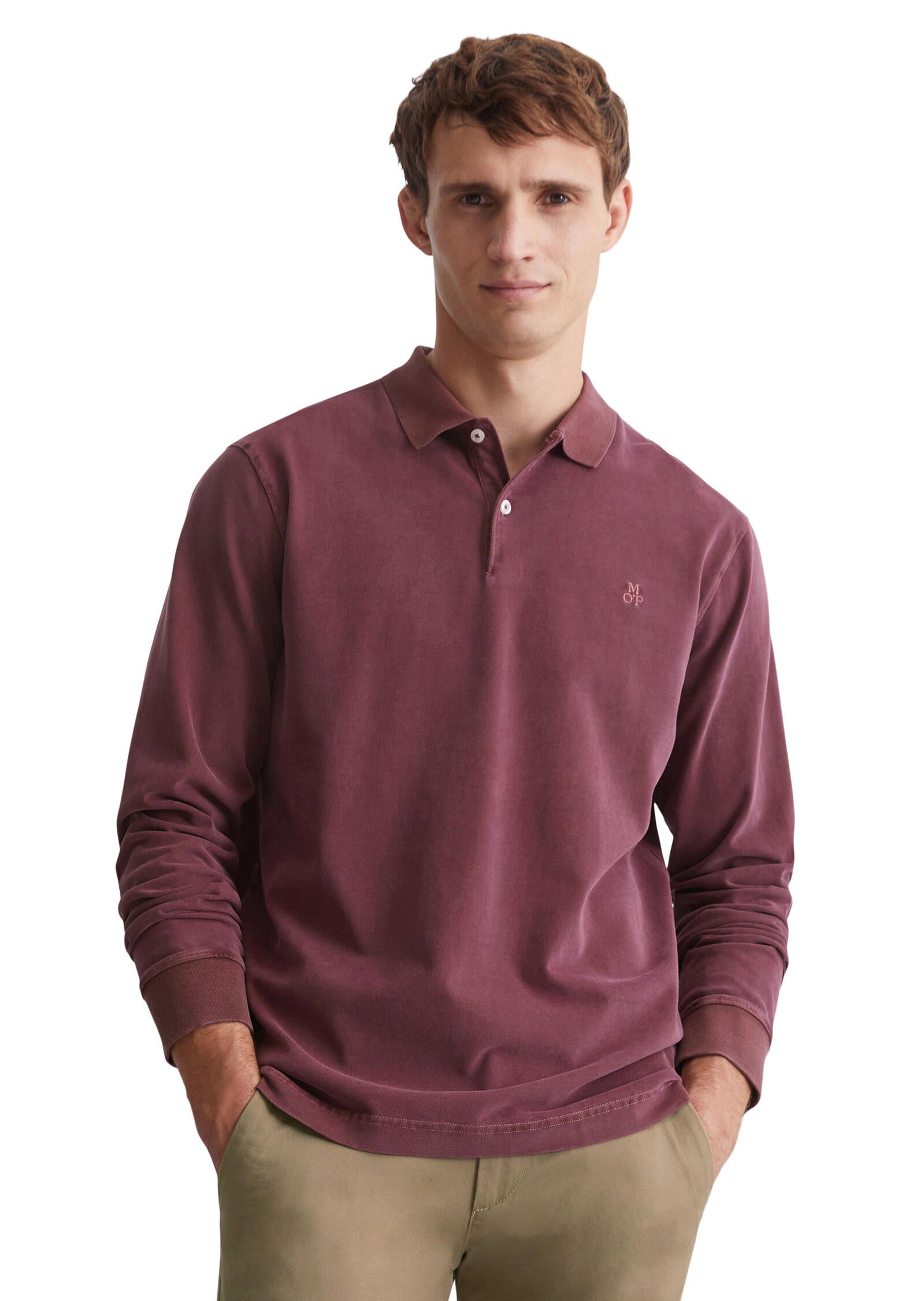 Poloshirt mit langen Ärmeln - 349-wine berry - Rot