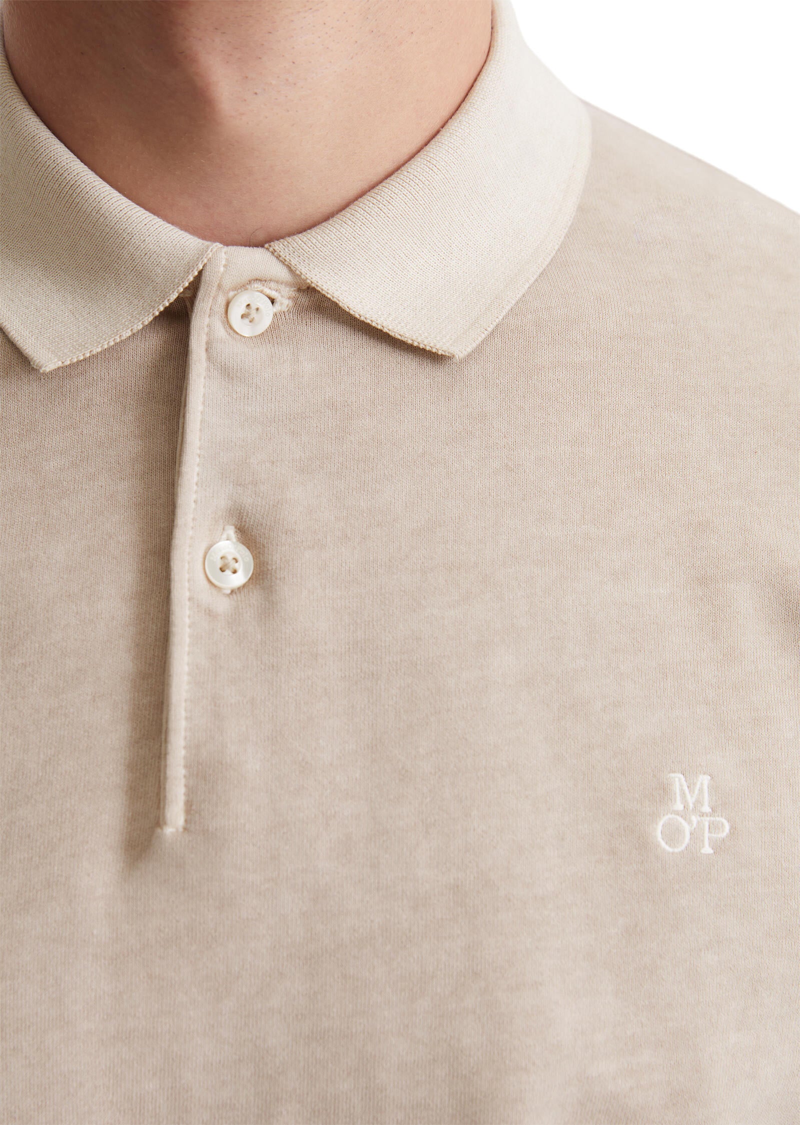 Poloshirt mit langen Ärmeln - 913-dapple gray - Beige