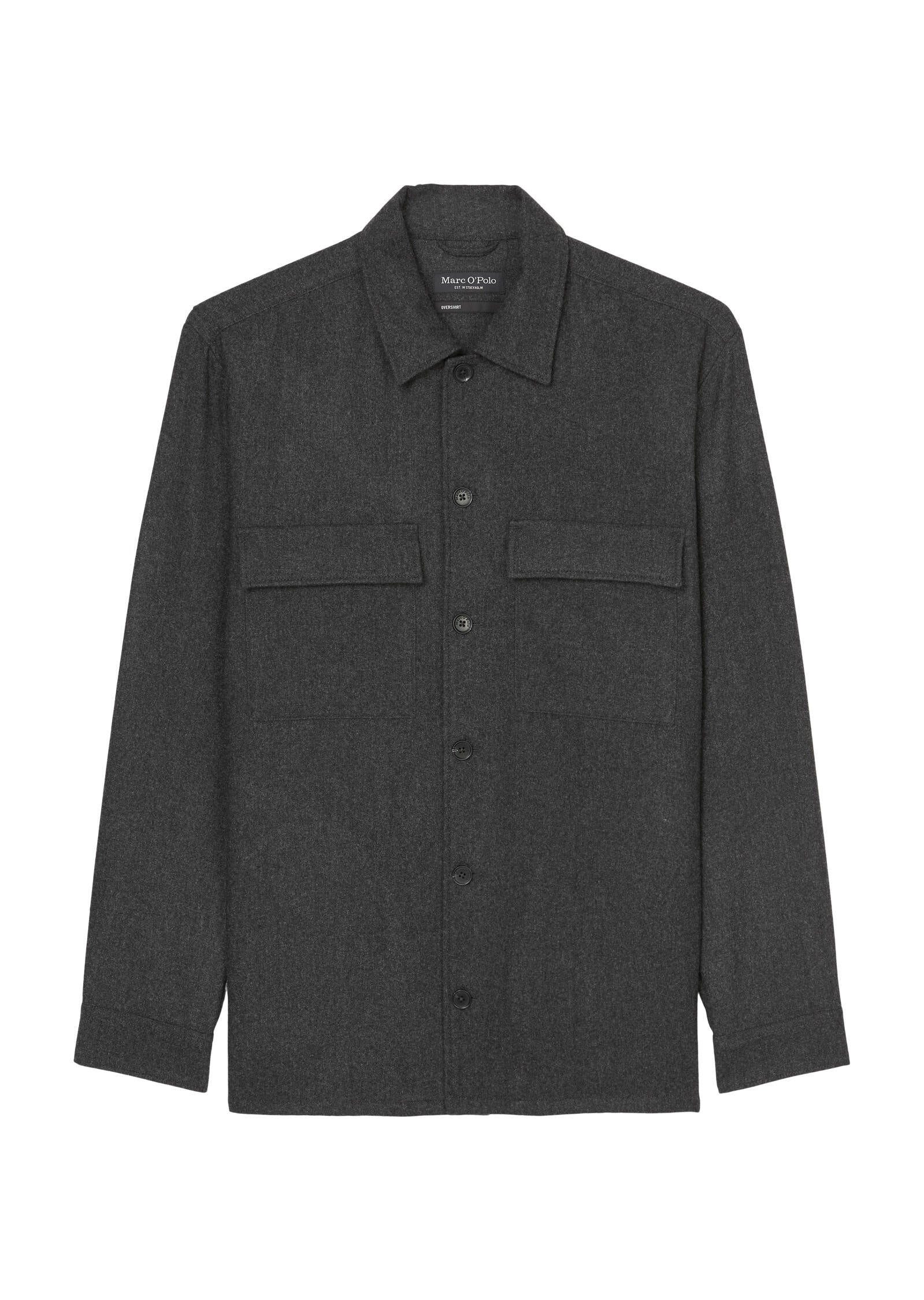 Overshirt aus Wollmix - 989-dark grey melange - Grau