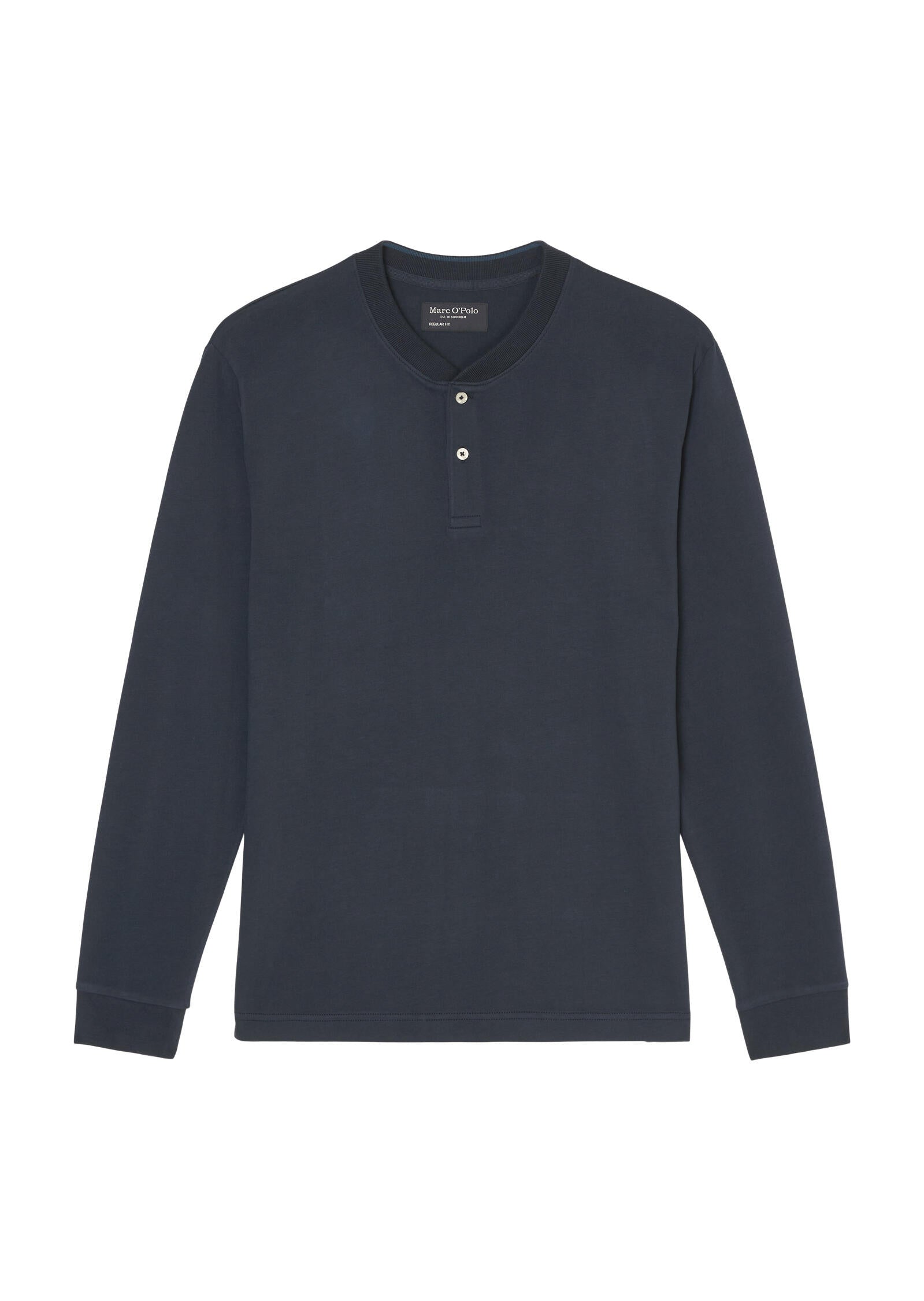 Langarmshirt mit Henleykragen - 898-dark navy - Blau