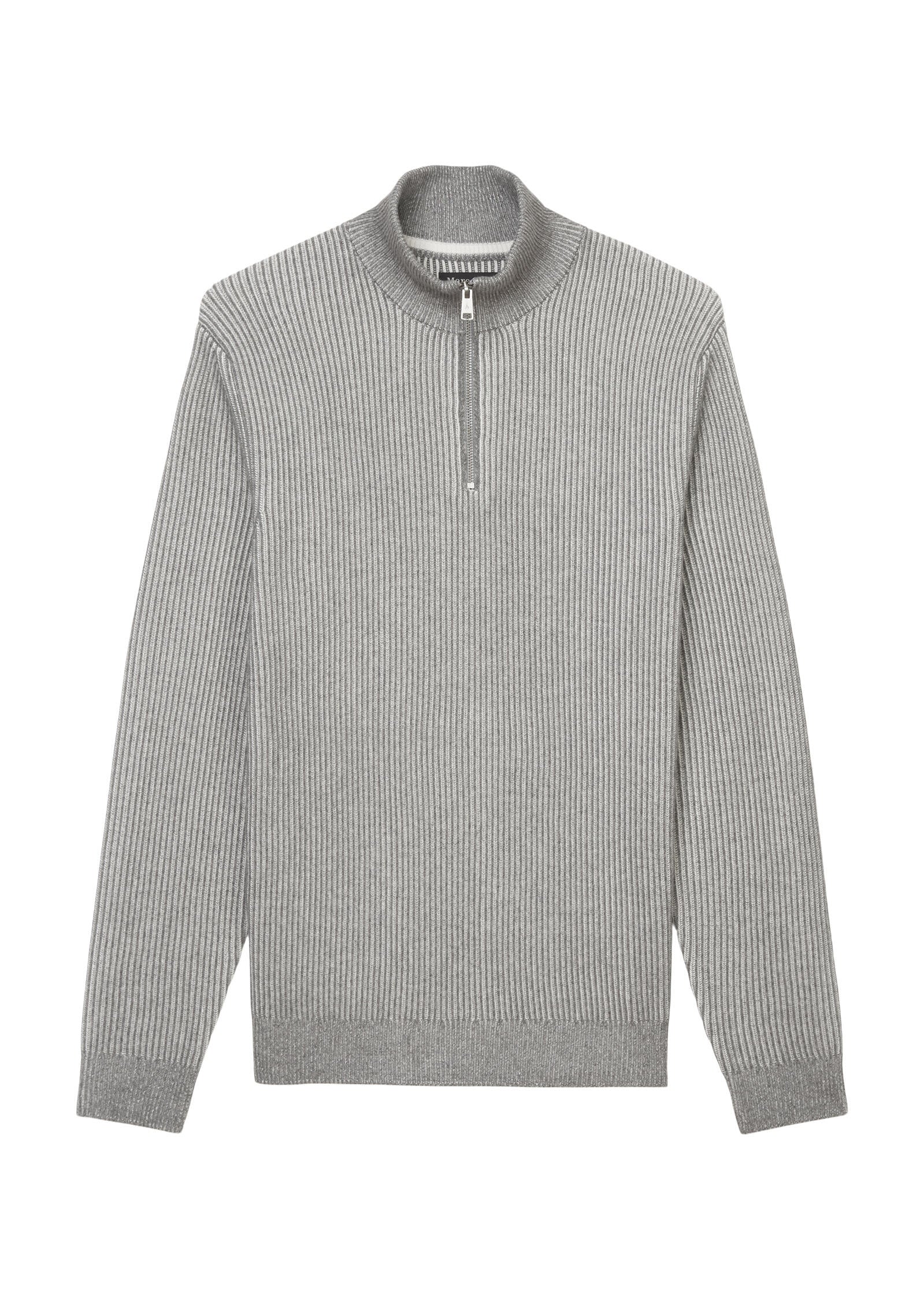 Strickpullover mit 1/2 Zip - 936-grey melange - Grau