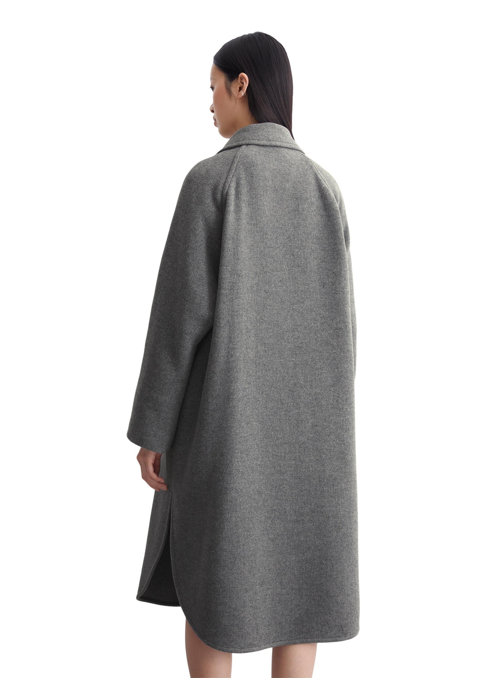 Mantel im Cape-Stil Oversized Fit - 931-medium stone melange - Grau