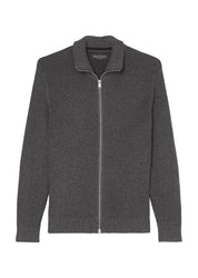 Strickjacke mit Troyerkragen - 969-graphite grey melange - Grau