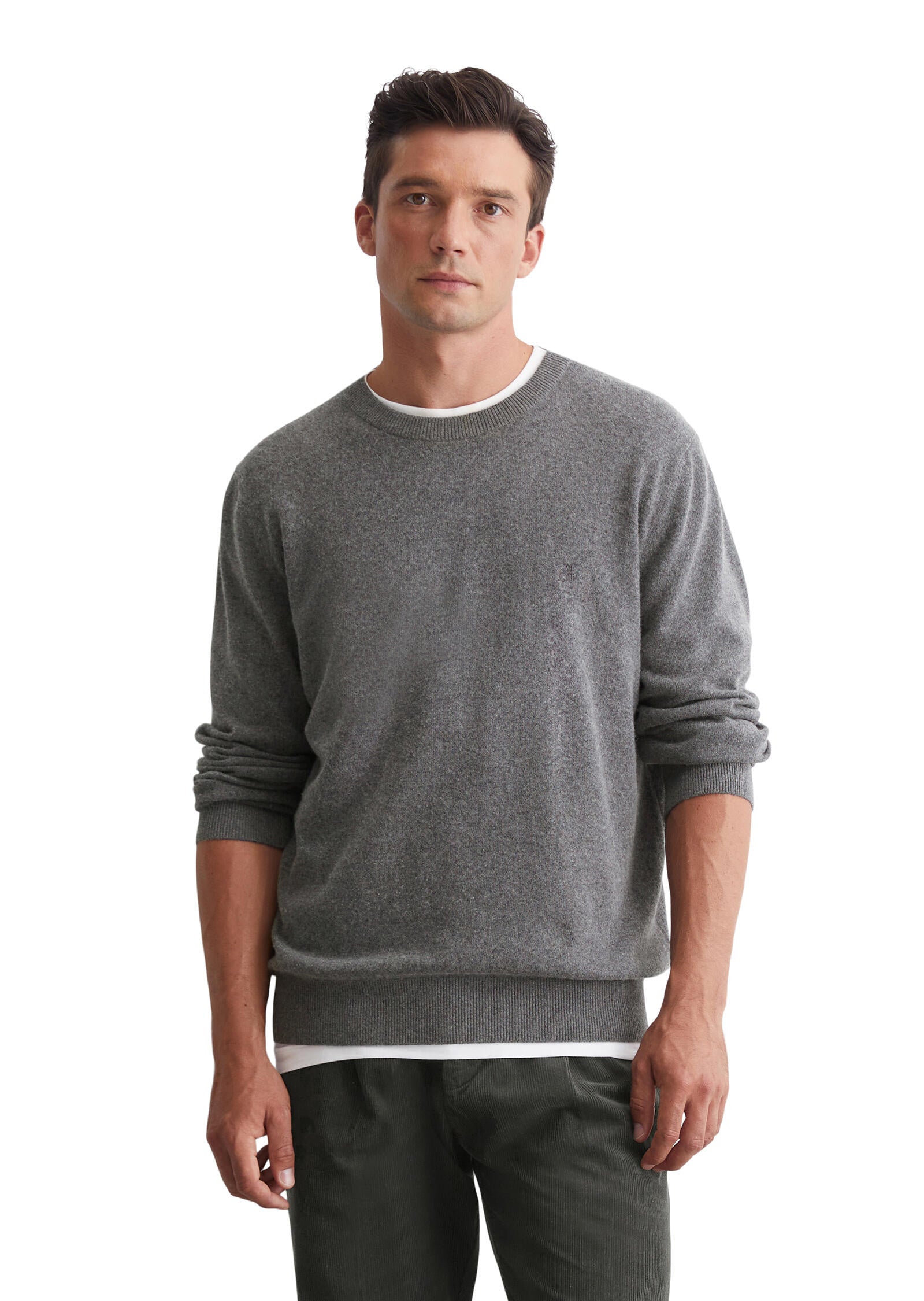 Strickpullover aus Baumwollmix - 969-graphite grey melange - Grau