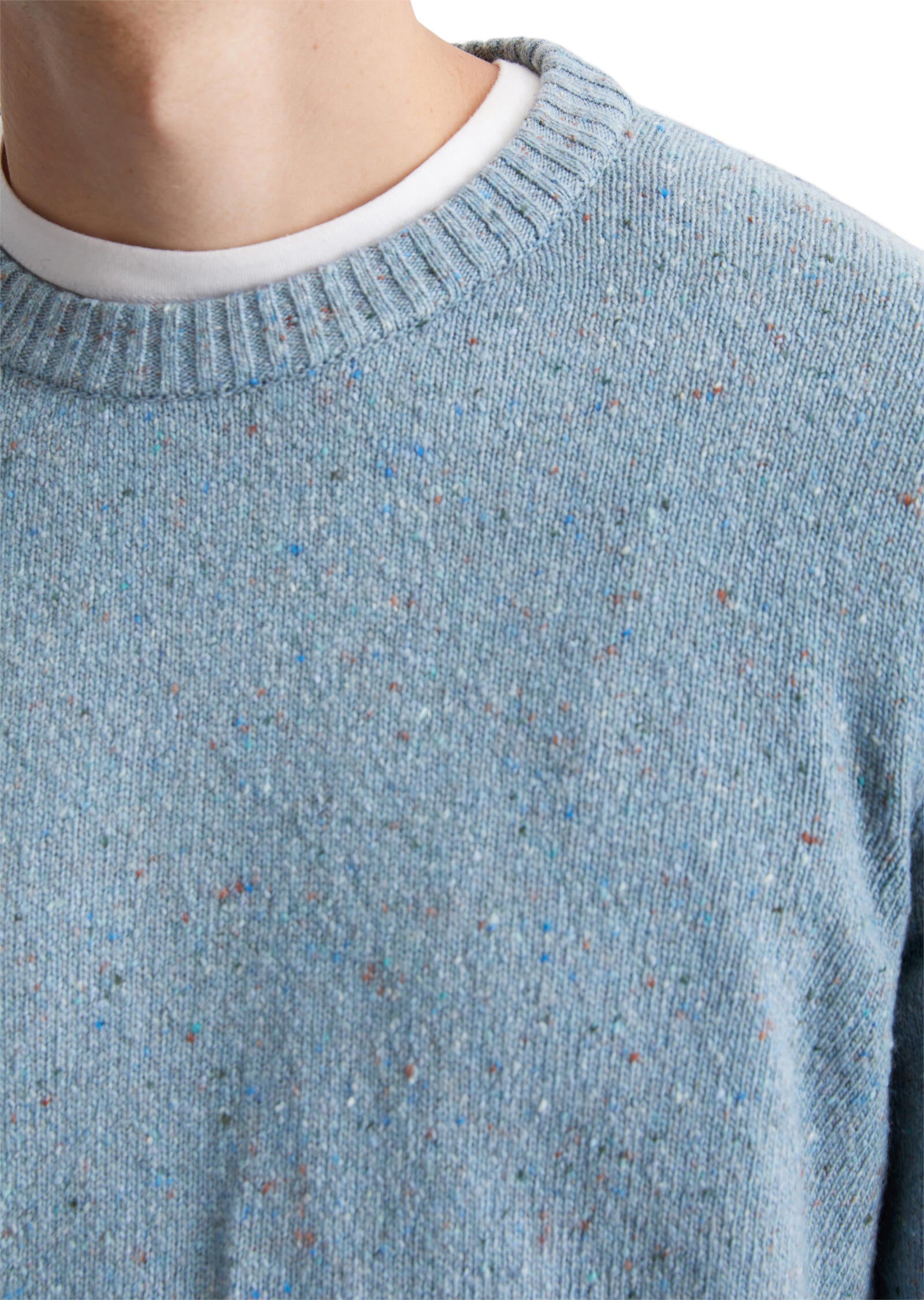 Melierter Strickpullover - 838-meltwater - Blau