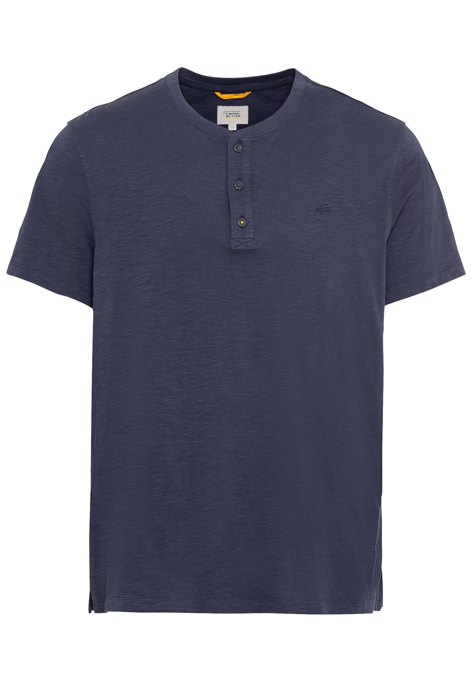 T-Shirt mit Henleykragen - 47-Night Blue - Blau