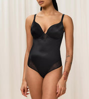 Body mit Tülldetails - 0004 BLACK - Schwarz