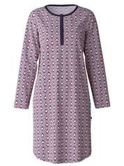 Schlafkleid aus Baumwolle - 488 peacoat blue - Rosa