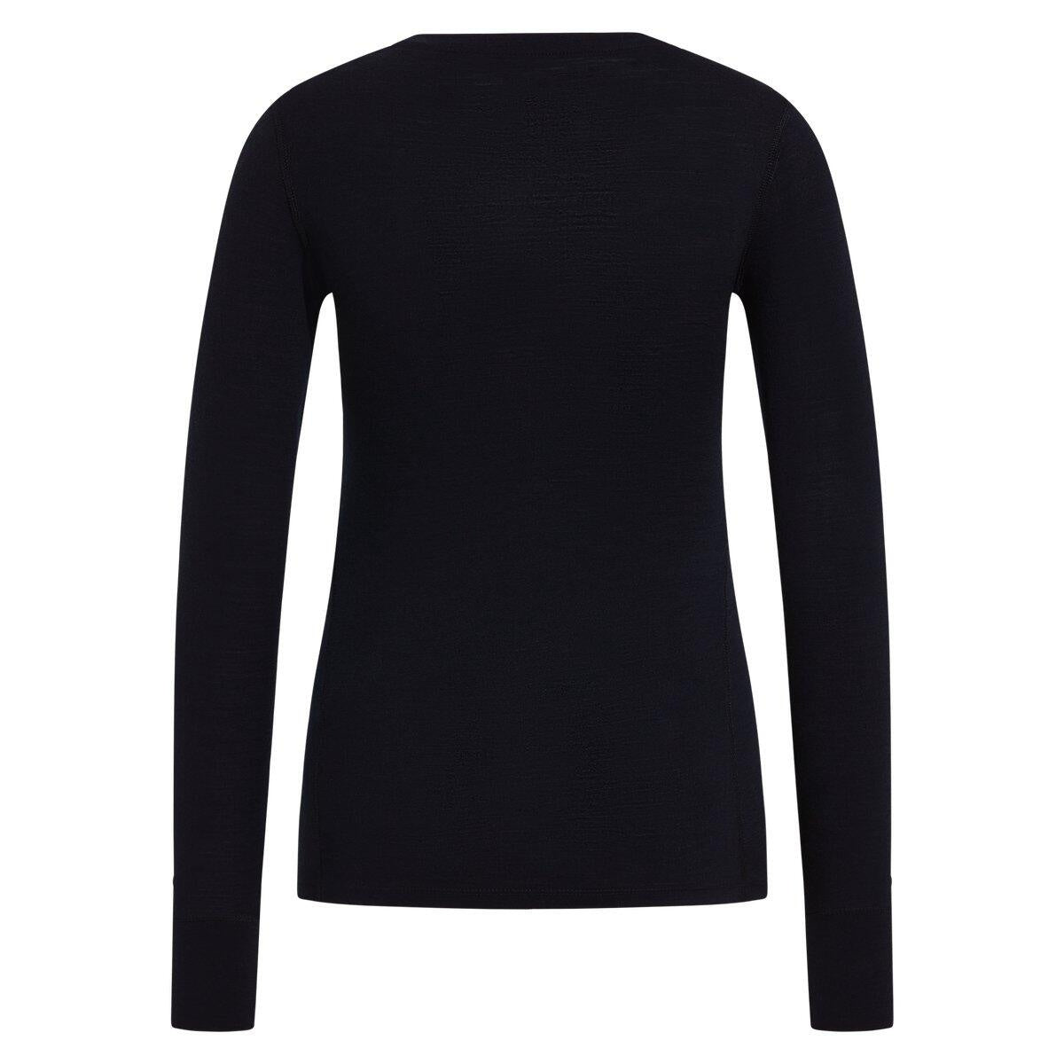 Longsleeve aus Merinowolle - 15000-black - Schwarz