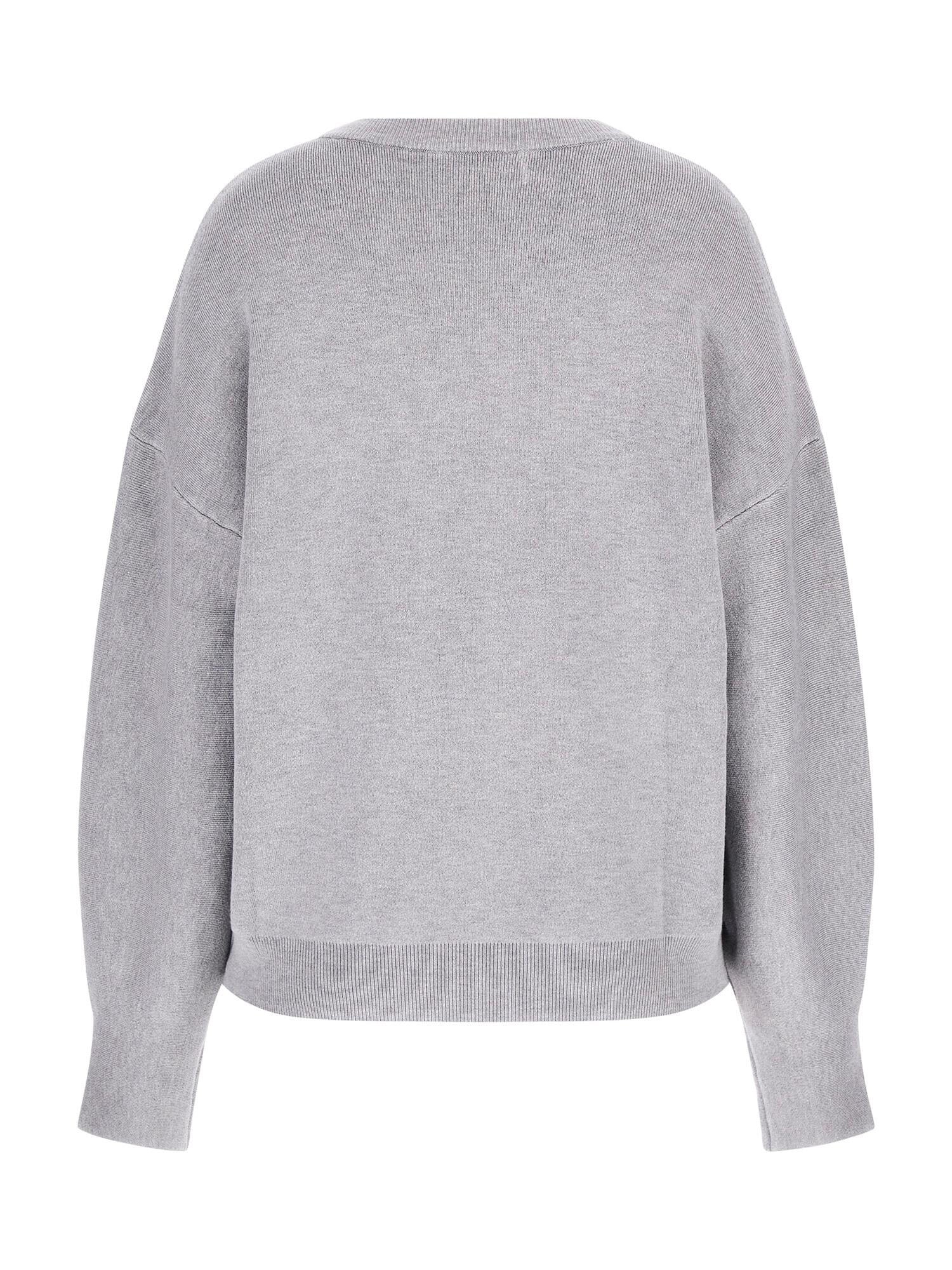 Sweatshirt mit Paillettendetail - LMGY LIGHT MELANGE GREY M - Grau